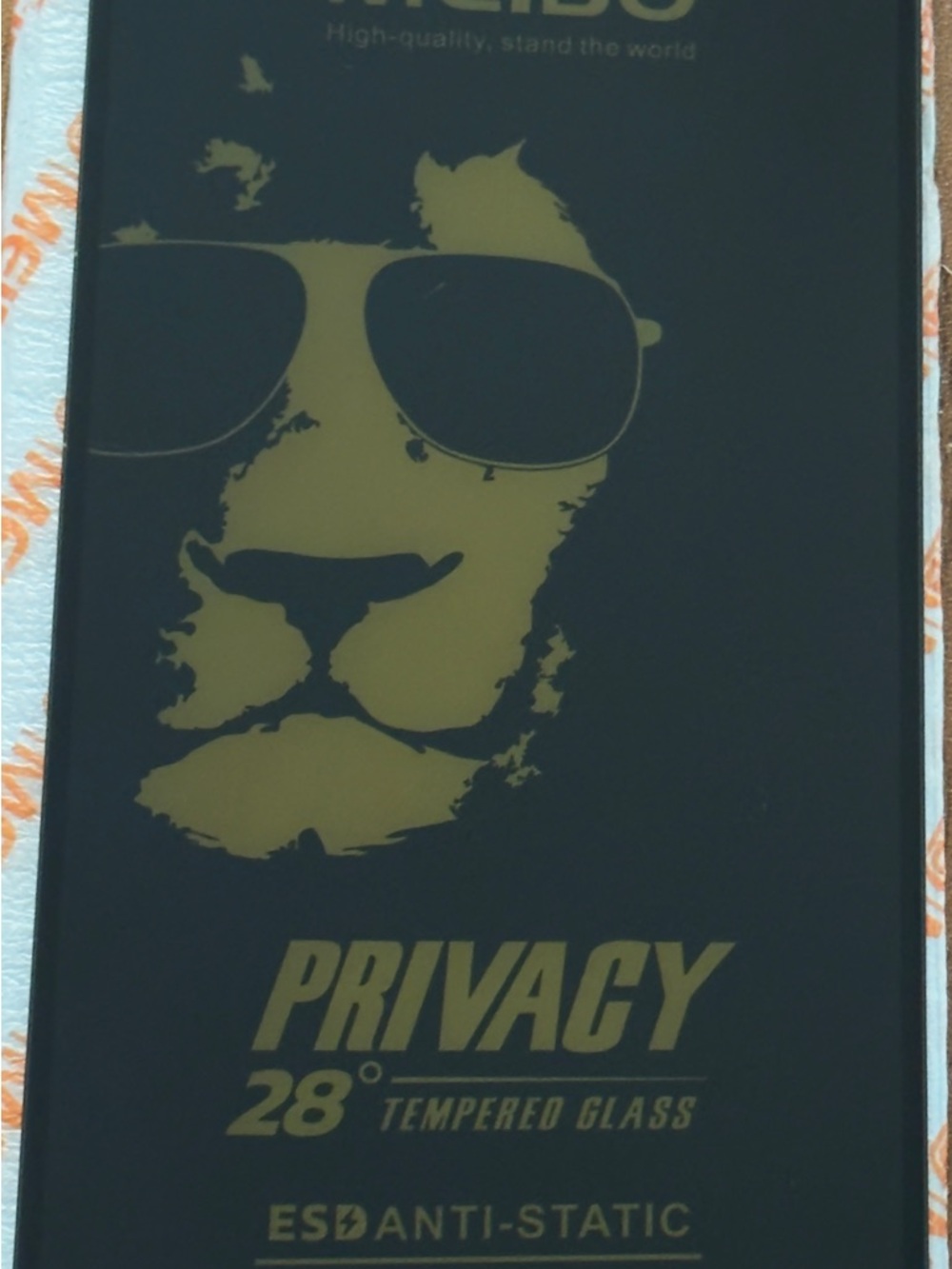 Privacy 28° Tempered Glass Screen Protector - Black/Gold